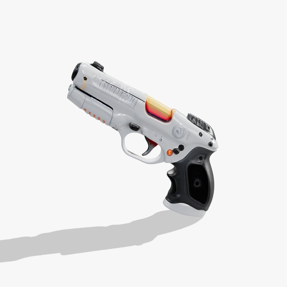 Futuristic White Pistol model pack